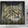 Amazing Norwegian Forest Cat Print Shower Curtains