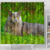 Chartreux Cat Nature Print Shower Curtain