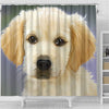 Golden Retriever Puppy Art Print Shower Curtains