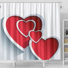 Red Heart Print Shower Curtain