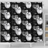 Pomeranian Dog Patterns Print Shower Curtain