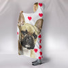 French Bulldog with paws Print Hooded Blanket