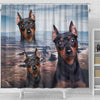 Lovely Miniature Pinscher Print Shower Curtains