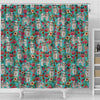 Shih Tzu Dog Floral Print Shower Curtains