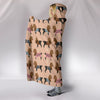 Cute Yorkie Pattern Print Hooded Blanket