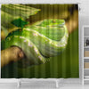 Green Snake Print Shower Curtains