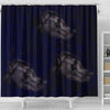 Black Great Dane Dog Art Print Shower Curtains