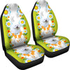 Maltese Dog floral Print Car Seat Covers