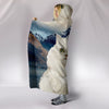 Cute White Persian Cat Print Hooded Blanket