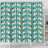 Toy Fox Terrier Dog Hearts Pattern Print Shower Curtains