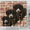 Cute Entlebucher Mountain Dog Print Shower Curtains