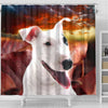 Cute Bull Terrier Print Shower Curtains