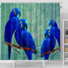 Hyacinth Macaw Parrot Print Shower Curtains