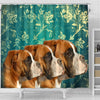 Lovely Boxer Dog Print Shower Curtains