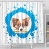 Cute Papillon Dog Print Shower Curtain