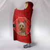 Yorkshire Terrier (Yorkie) Print On Red Hooded Blanket