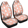 White Persian Cat Pattern Print Car Seat Covers