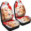 Golden Retriever With Heart Print Car Seat Covers