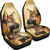 German Shepherd On Yellow Print Car Seat Covers