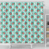 Bull Terrier Dog Floral Print Shower Curtains