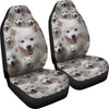 American Eskimo Dog In Lots Print Car Seat Covers