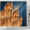 Finnish Spitz Print Shower Curtains