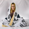 Cow Print with floral Hooded Blanket