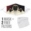 Lovely Pug Print Face Mask