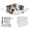 Australian Shepherd Print Face Mask