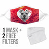 Schnauzer On Heart Print Face Mask