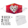 Munchkin Cat On Heart Print Face Mask