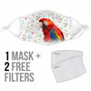 Scarlet Macaw Parrot Print Face Mask