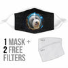 Cute Old English Sheepdog Print Face Mask