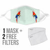 Lovely Scarlet Macaw Parrot Print Face Mask