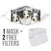 Australian Shepherd Dog Print Face Mask