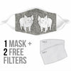 Large White Pig Print Face Mask