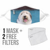 Old English Sheepdog Print Face Mask