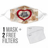 Korat Cat In Heart Print Face Mask