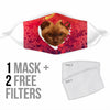 Burmese Cat On Heart Print Face Mask