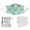 Vizsla Dog Paws Patterns Print Face Mask