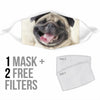 Laughing Pug Dog Print Face Mask