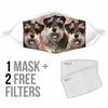 Cute Schnauzer Print Face Mask