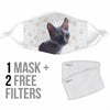 Lovely Devon Rex Cat Paws Print Face Mask