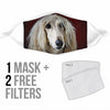 Afghan Hound On Red Print Face Mask