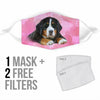 Bernese Mountain Dog With Glasses Print Face Mask