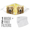 Golden Retriever Print Face Mask