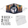 Cute Siberian Husky Print Face Mask