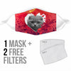 Scottish Fold On Heart Print Face Mask