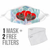 Maine Coon Cat Heart Print Face Mask