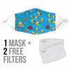 Multicolor Fish Patterns Print Face Mask